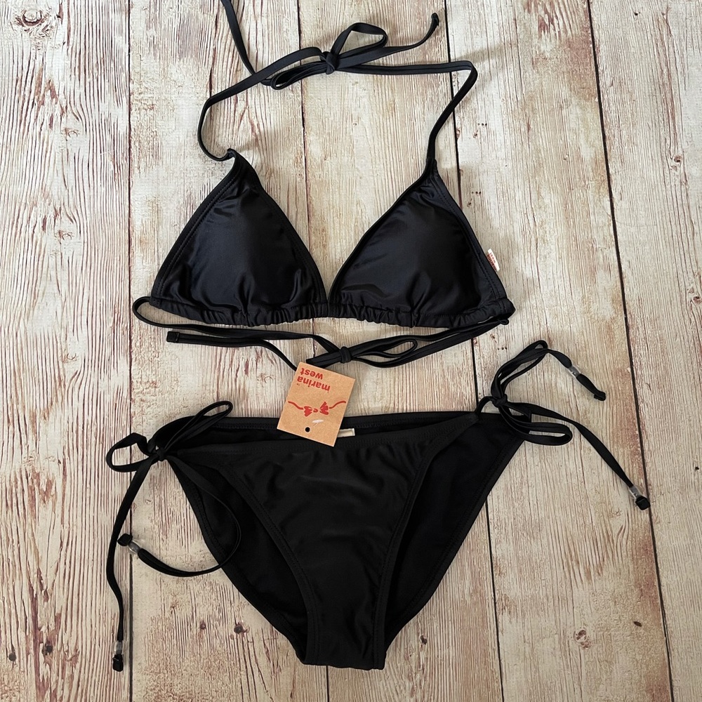 Marina West Black String Bikini Swimwear 2 Piece